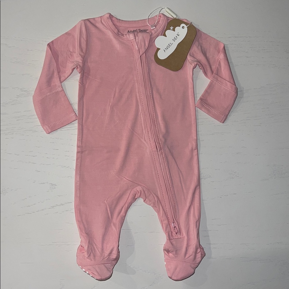 Angel Dear Basics Pink Dolphin Footie Newborn 0-3 3-6 6-9 months